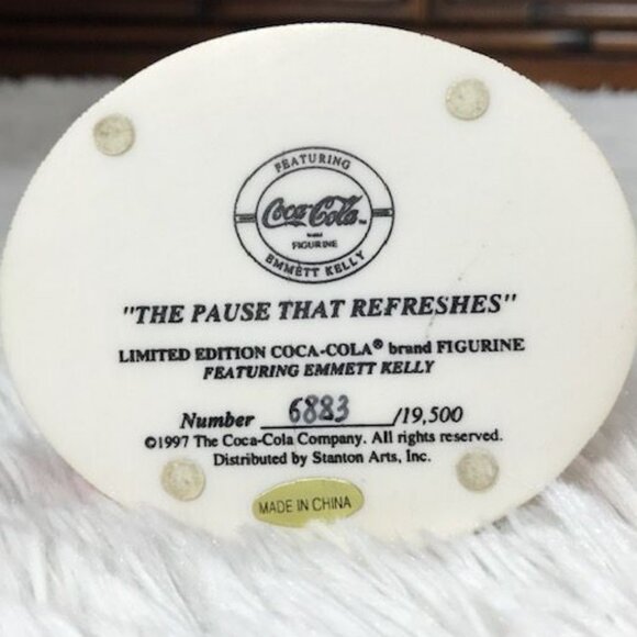 Vintage Coca-Cola Limited Edition Emmett Kelly The Pause That Refreshes Figurine - Picture 3 of 8